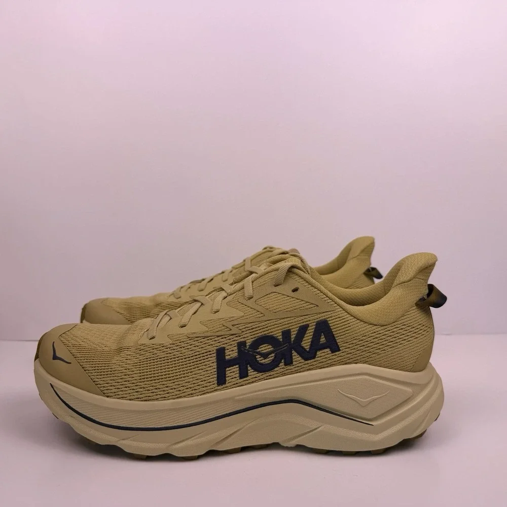 Hoka One One Challenger 8 Trail Running Shoe Men's Size 10D Beige/Blue Sample